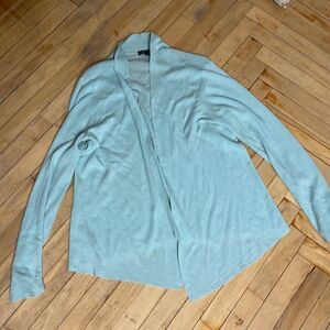 Eileen Fisher mint green open merino cardigan, size Medium.